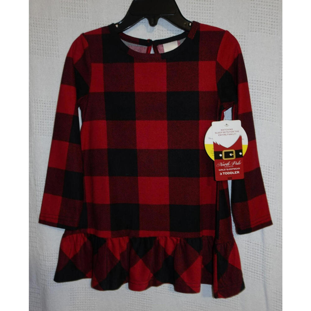 BRAND NEW NORTH POLE TODDLER GIRL NIGHT GOWN SLEEPWEAR CHRISTMAS SIZE 3T